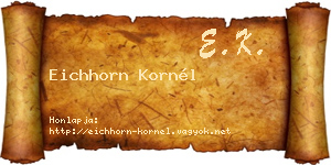 Eichhorn Kornél névjegykártya